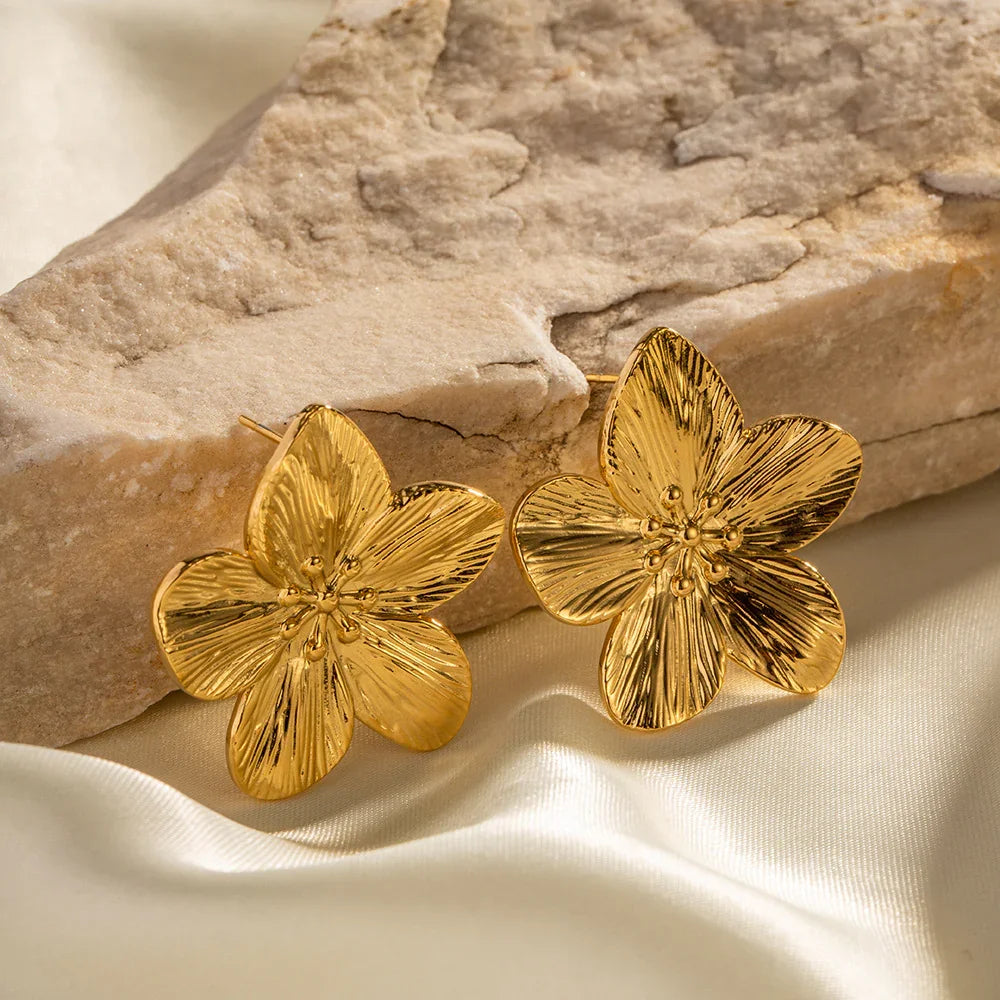 [Royal&Vicky]Allysa Flower Gold Earrings