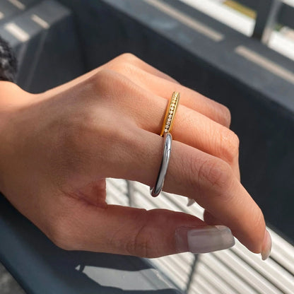 [Royal&Vicky]Claire Two Tone Ring Stack