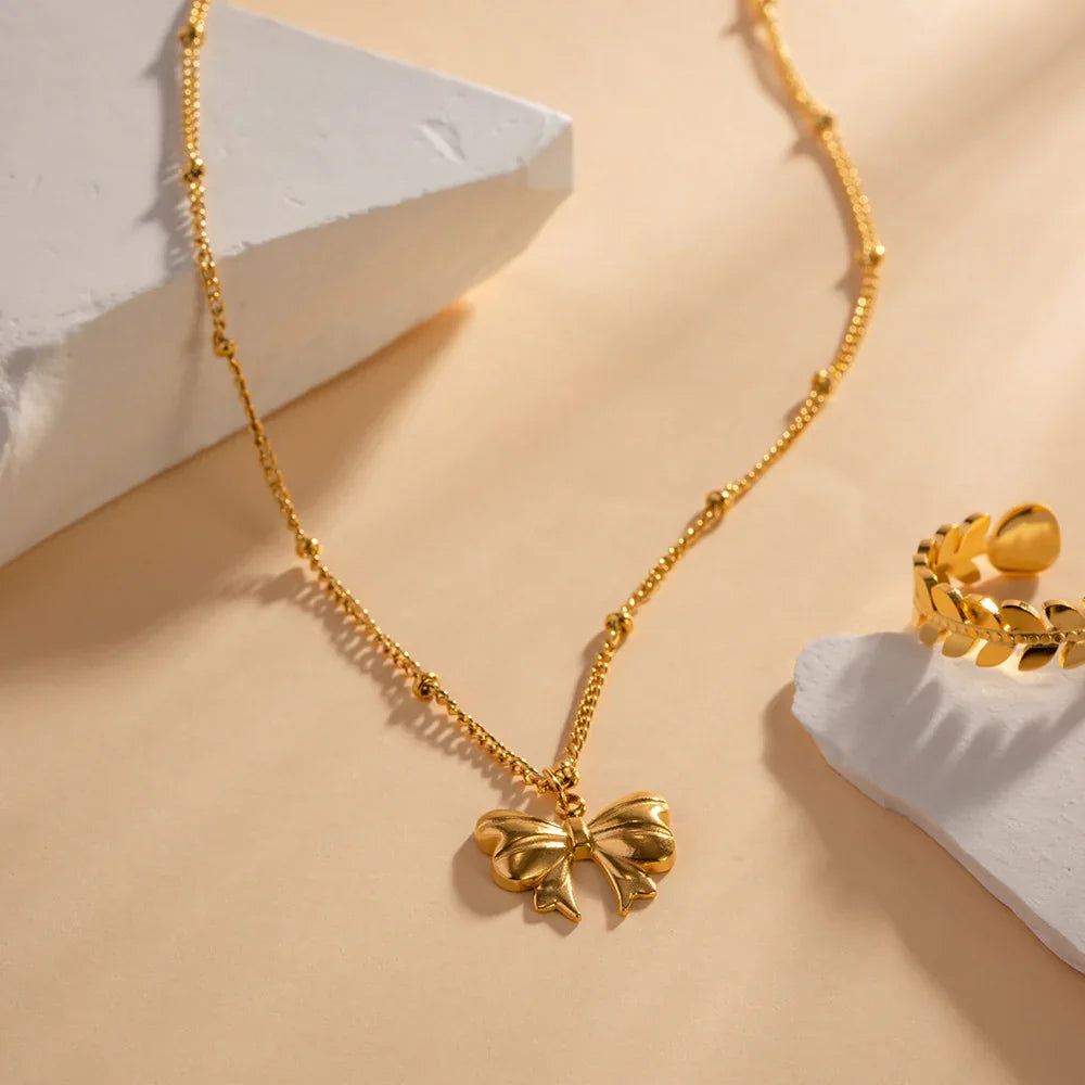 [Royal&Vicky]June Bow Necklace