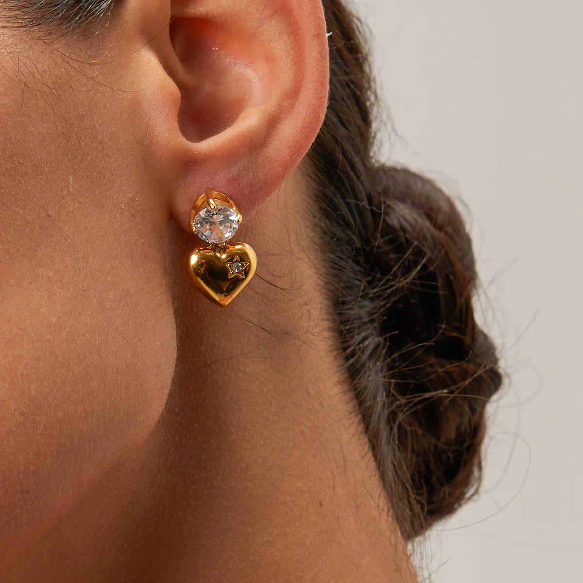 [Royal&Vicky]Emmeline Heart Gold Earrings