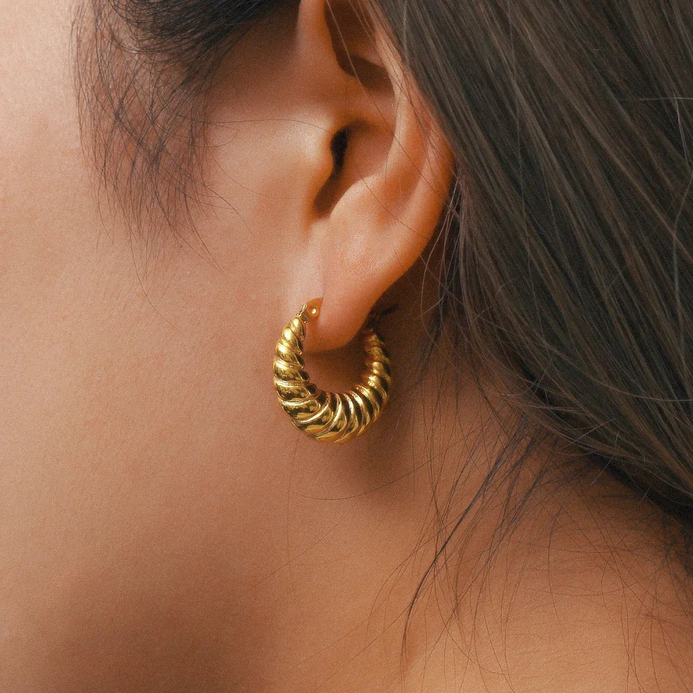 [Royal&Vicky]Croissant Hoop Earrings
