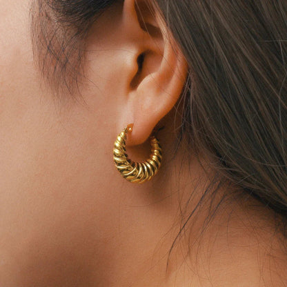 [Royal&Vicky]Croissant Hoop Earrings