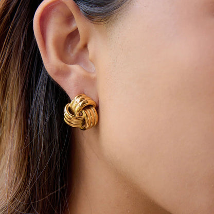 [Royal&Vicky]Avielle Chunky Gold Knot Earrings