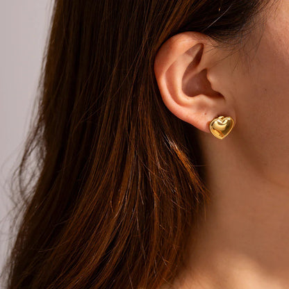 [Royal&Vicky]Ruth Heart Gold Earrings