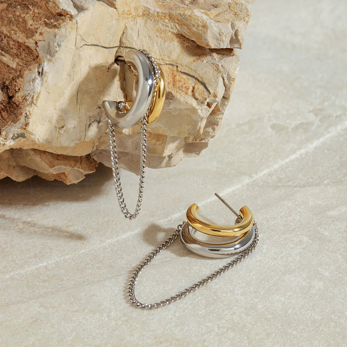 [Royal&Vicky]Galilea Link Chain Hoops