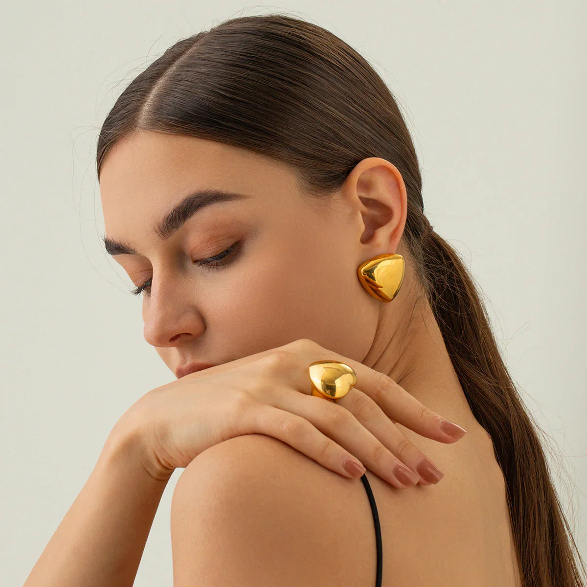 [Royal&Vicky]Reagan Gold Earrings