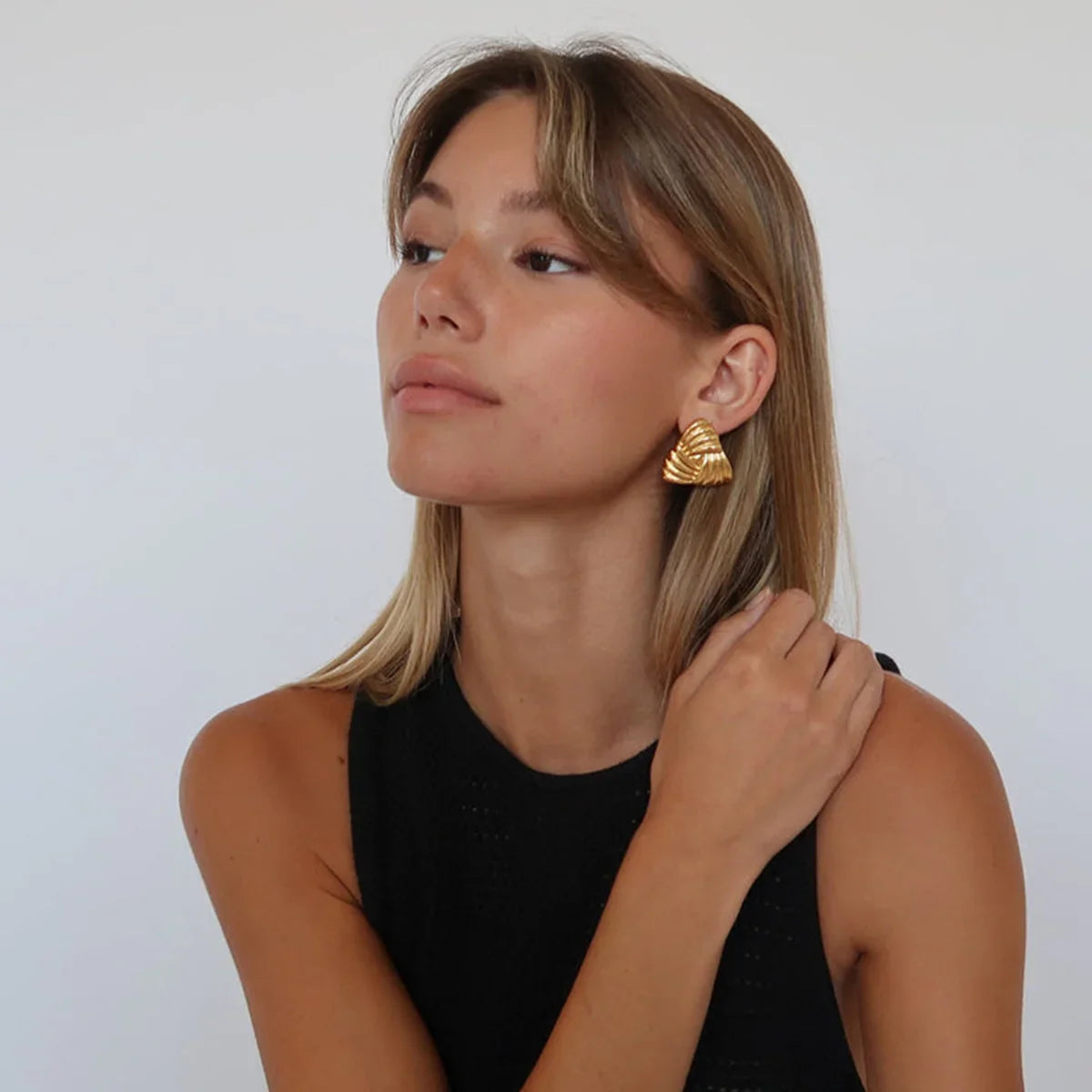 [Royal&Vicky]Brigitte Gold Earrings