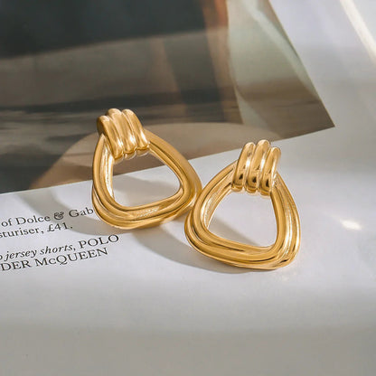 [Royal&Vicky]Doris Knot Charm Gold Earrings