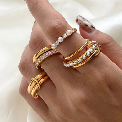 [Royal&Vicky]Dune Stacked Gold Ring