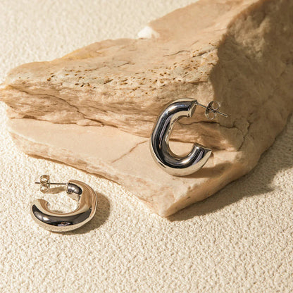 [Royal&Vicky]Alera Silver Hoops