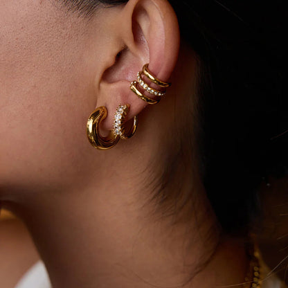 [Royal&Vicky]Orielle Staple Gold Earrings Bundle