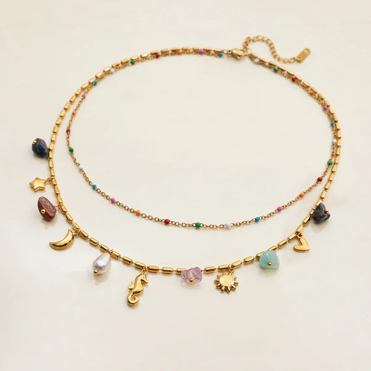 [Royal&Vicky]Cambria Coastal Charm Layered Necklace