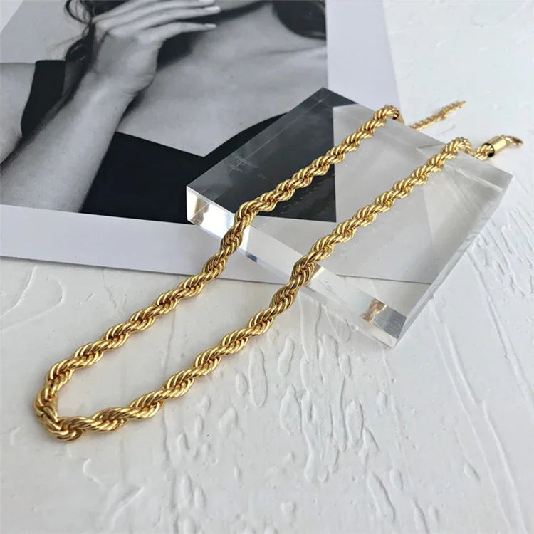 [Royal&Vicky]Bianca Rope Chain Gold Necklace