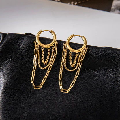 [Royal&Vicky]Alaina Link Chain Hoops
