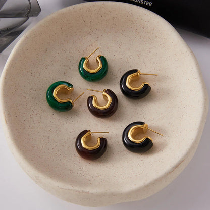 [Royal&Vicky]Lexi Chunky Enamel Hoops