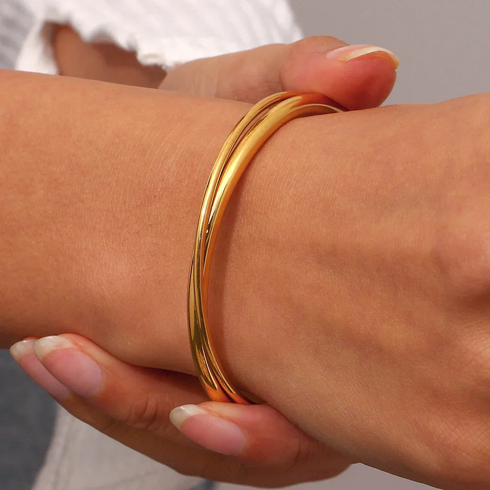 [Royal&Vicky]Rianne Layered Gold Bangle