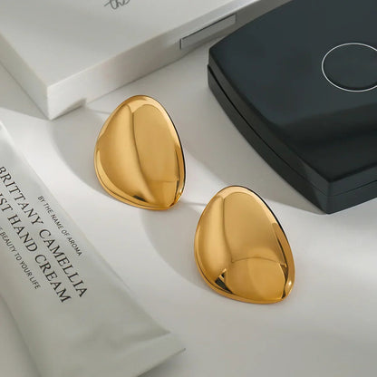 [Royal&Vicky]Carrie Chunky Bean Gold Earrings