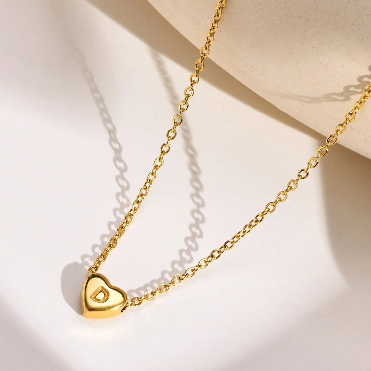 [Royal&Vicky]Heart Initial Gold Necklace