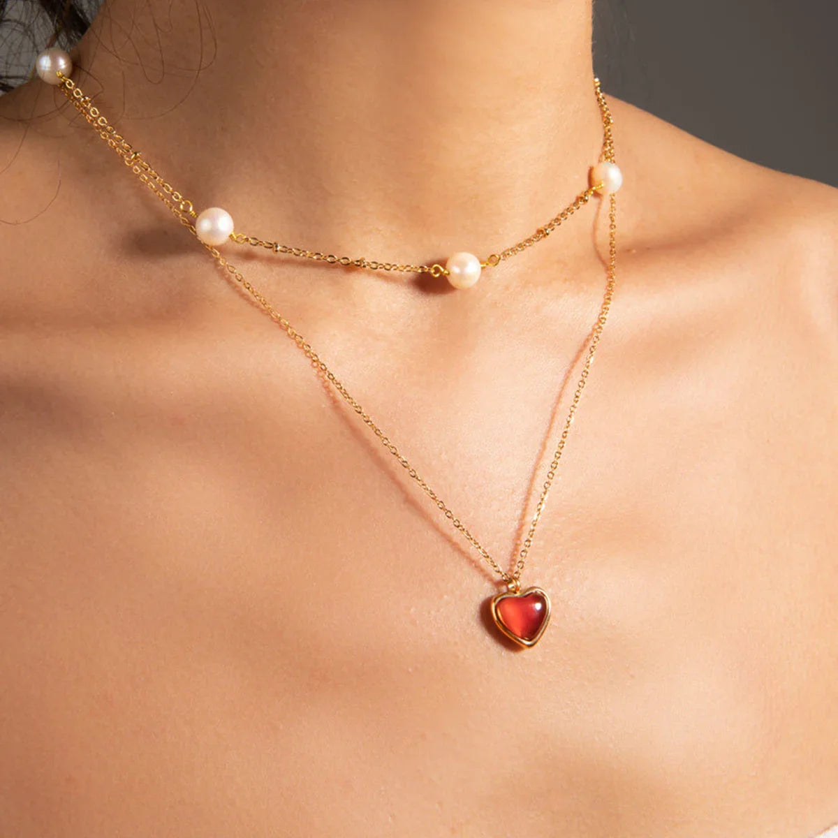 [Royal&Vicky]Cecily Gold Heart Necklace