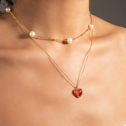 [Royal&Vicky]Cecily Gold Heart Necklace