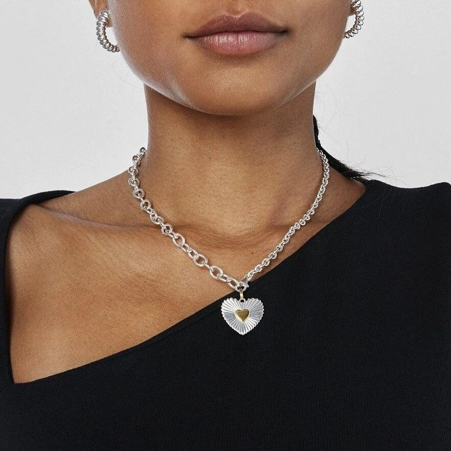 [Royal&Vicky]Judith Two Tone Heart Pendant