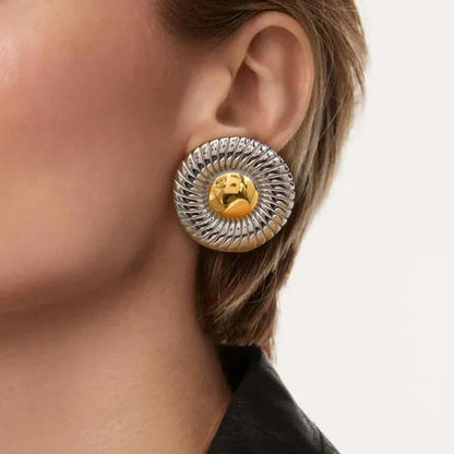 [Royal&Vicky]Summers Gold Button Earrings