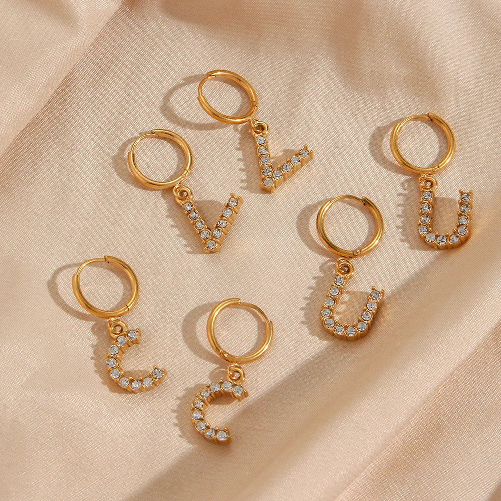 [Royal&Vicky]Wilhemina Initial Letter Earrings