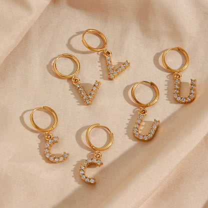 [Royal&Vicky]Wilhemina Initial Letter Earrings