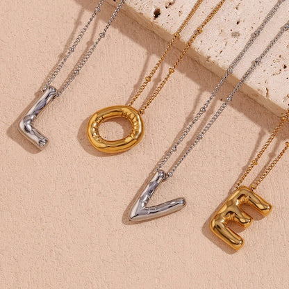 [Royal&Vicky]Balloon Gold Initial Necklace