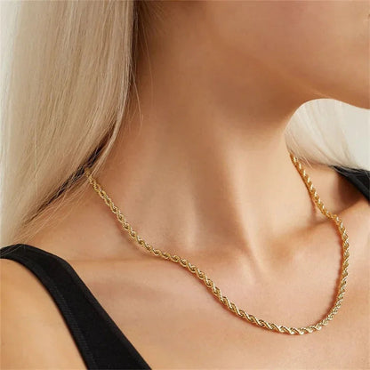 [Royal&Vicky]Bianca Rope Chain Gold Necklace