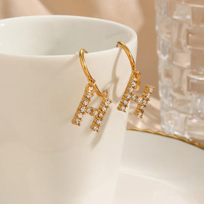 [Royal&Vicky]Wilhemina Initial Letter Earrings