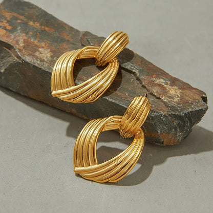 [Royal&Vicky]Selma Gold Knot Earrings