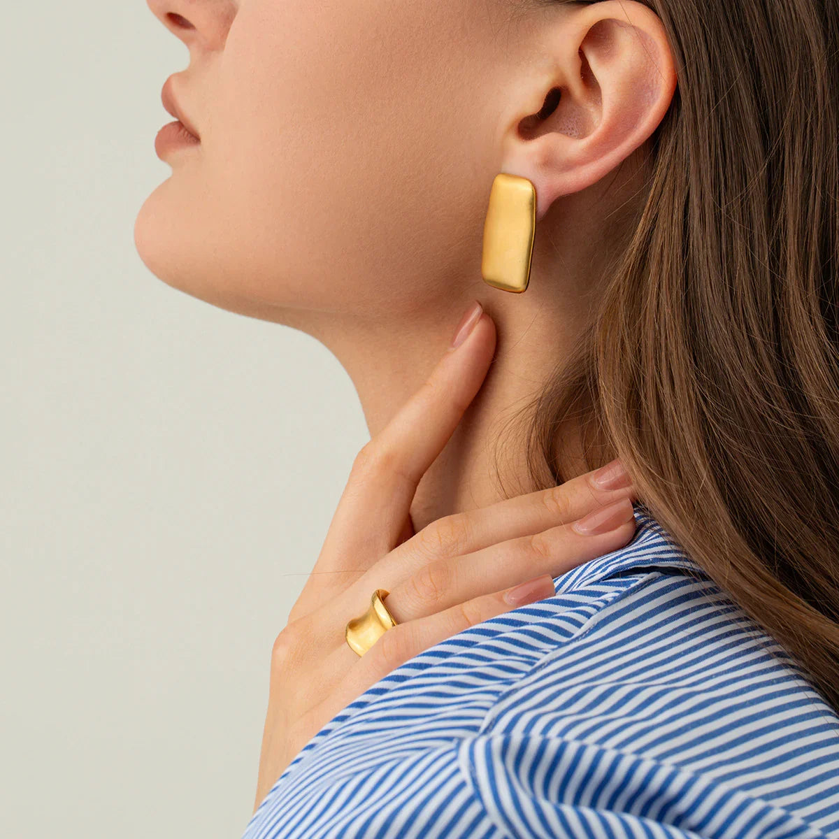 [Royal&Vicky]Olive Gold Earrings
