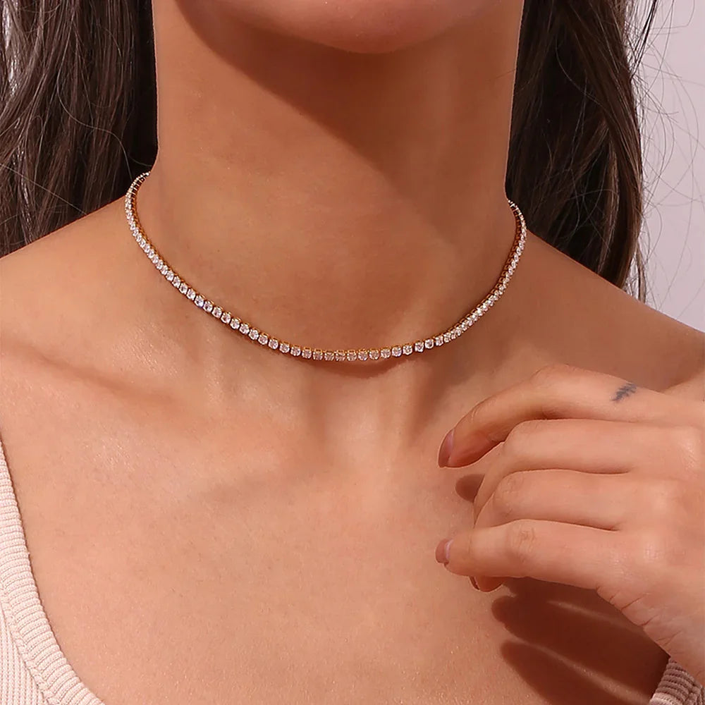 [Royal&Vicky]Isolde Diamond Tennis Necklace