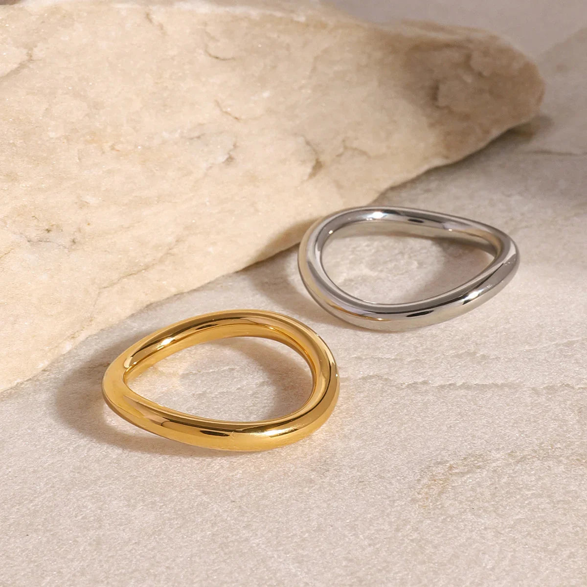 [Royal&Vicky]Miley Gold & Silver Layered Rings