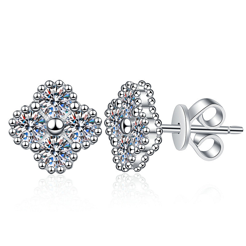 [Leaves]ELEGANT FOUR-LEAF CLOVER MOISSANITE STUD EARRINGS