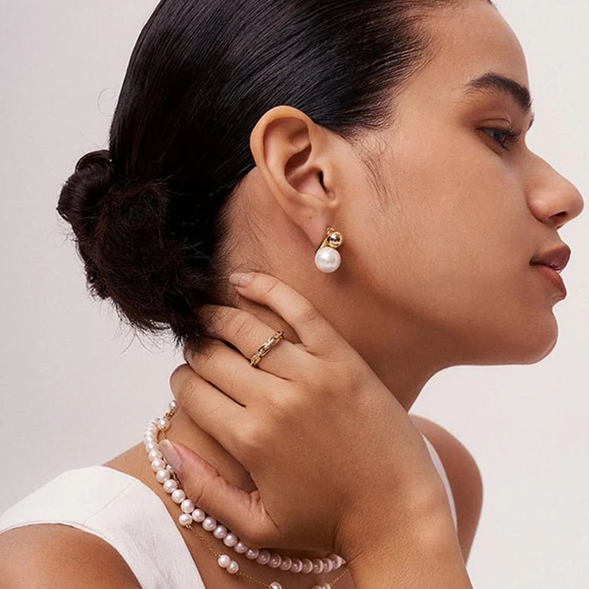 [Royal&Vicky]Nautica Dome Pearl Earrings