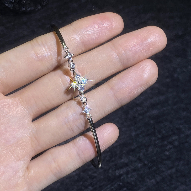 [Leaves]CLOVER & TWIN-STAR MOISSANITE BRACELET