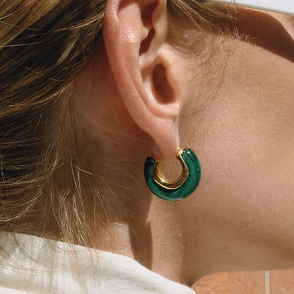[Royal&Vicky]Lexi Chunky Enamel Hoops