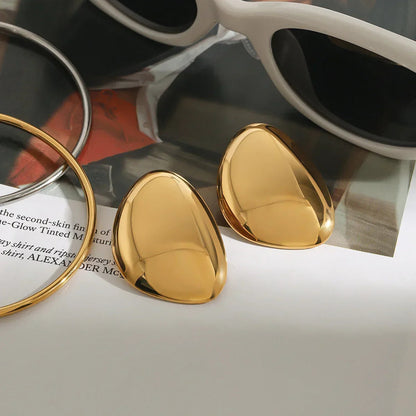 [Royal&Vicky]Carrie Chunky Bean Gold Earrings