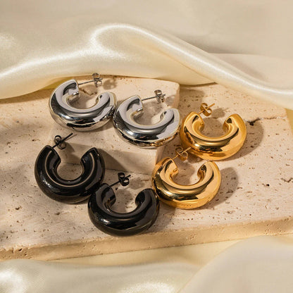 [Royal&Vicky]Natalia Chunky Gold Hoops