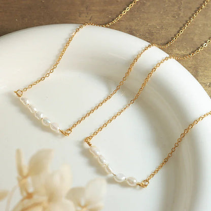 [Royal&Vicky]Fleur Freshwater Pearl Gold Necklace