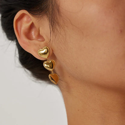 [Royal&Vicky]Aimee Gold Heart Earrings