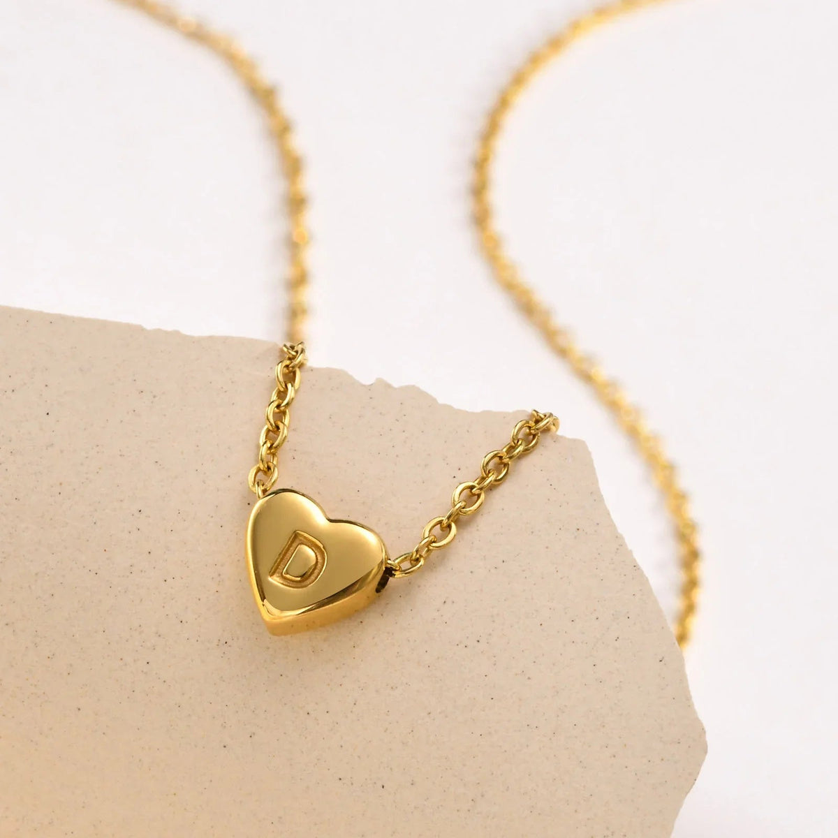 [Royal&Vicky]Heart Initial Gold Necklace