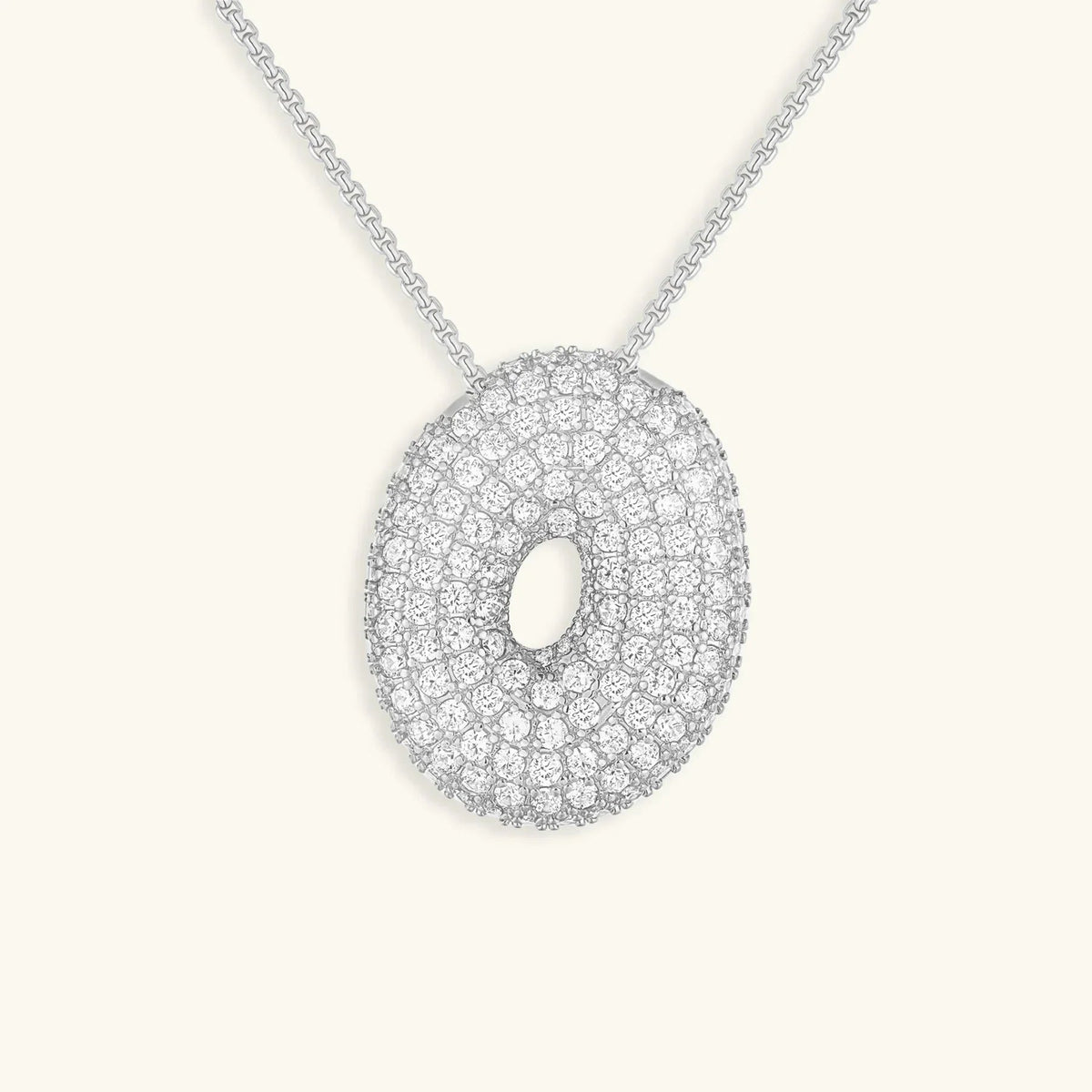 [Royal&Vicky]Bubble Initial Diamond Necklace