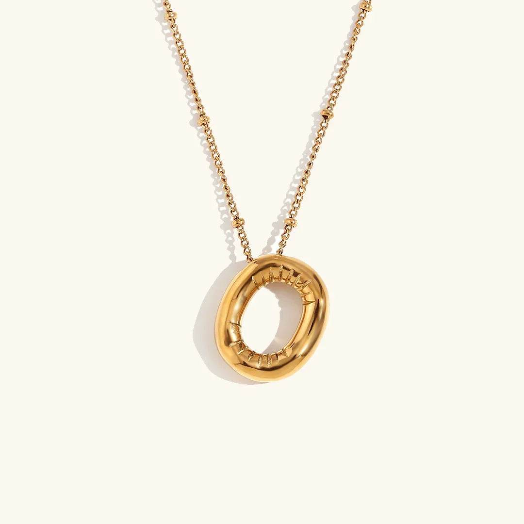 [Royal&Vicky]Balloon Gold Initial Necklace