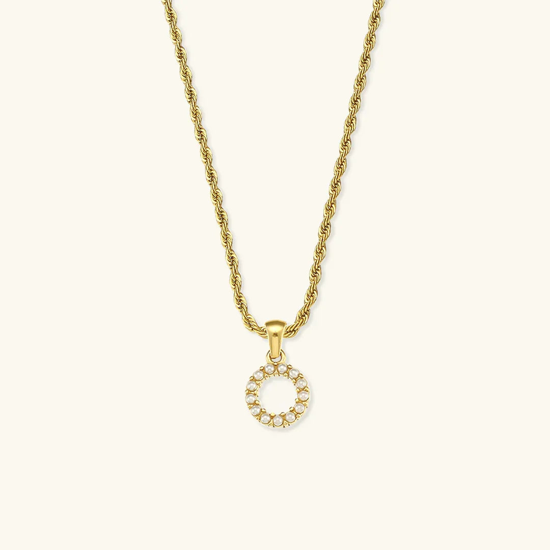 [Royal&Vicky]Elodie Initial Letter Pearl Necklace