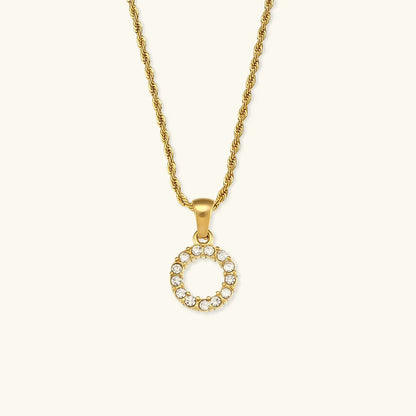 [Royal&Vicky]Maeve Letter Initial Diamond Necklace