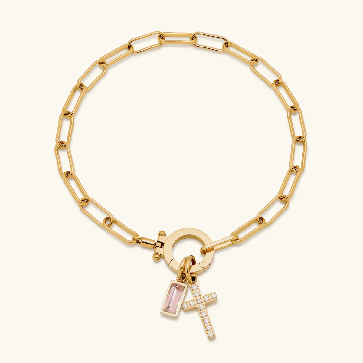[Royal&Vicky]Annabella Birthstone Cross Bracelet