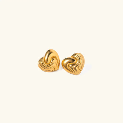 [Royal&Vicky]Milena Heart Gold Earrings